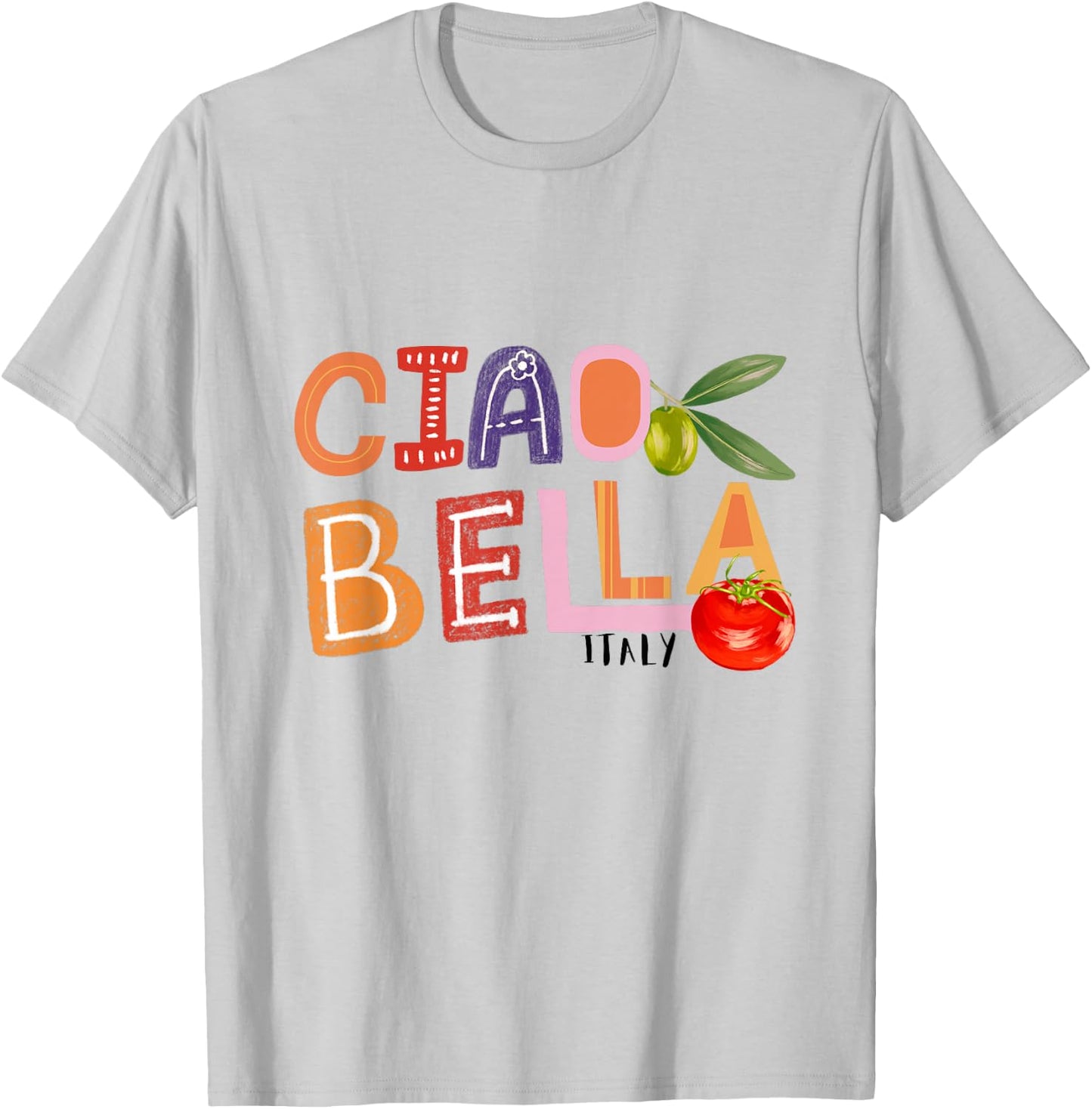 Funny Ciao Bella Italian Garden , White T-Shirt - T-Shirt | Ash