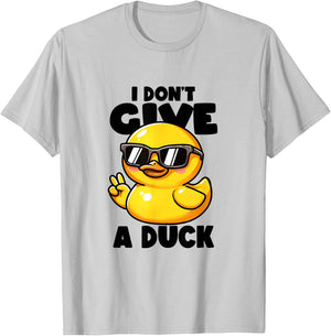I Don't Give A Duck Lover Funny Duck Owner Rude I Love Duck T-Shirt - T-Shirt | Ash