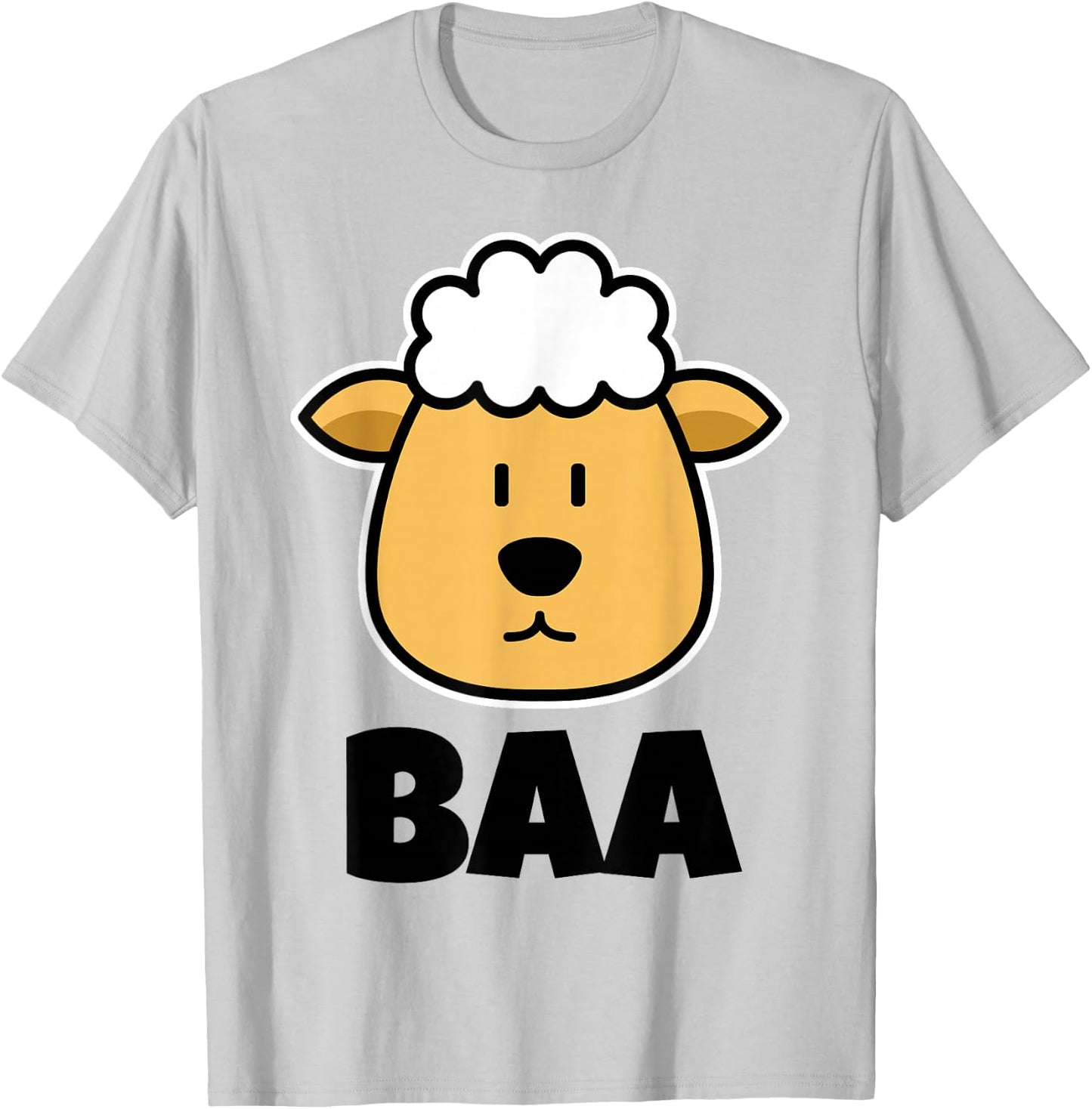 BAA Cute Childrens Sheep Stuff for Kids | Cartoon Sheep Face T-Shirt - T-Shirt | Ash
