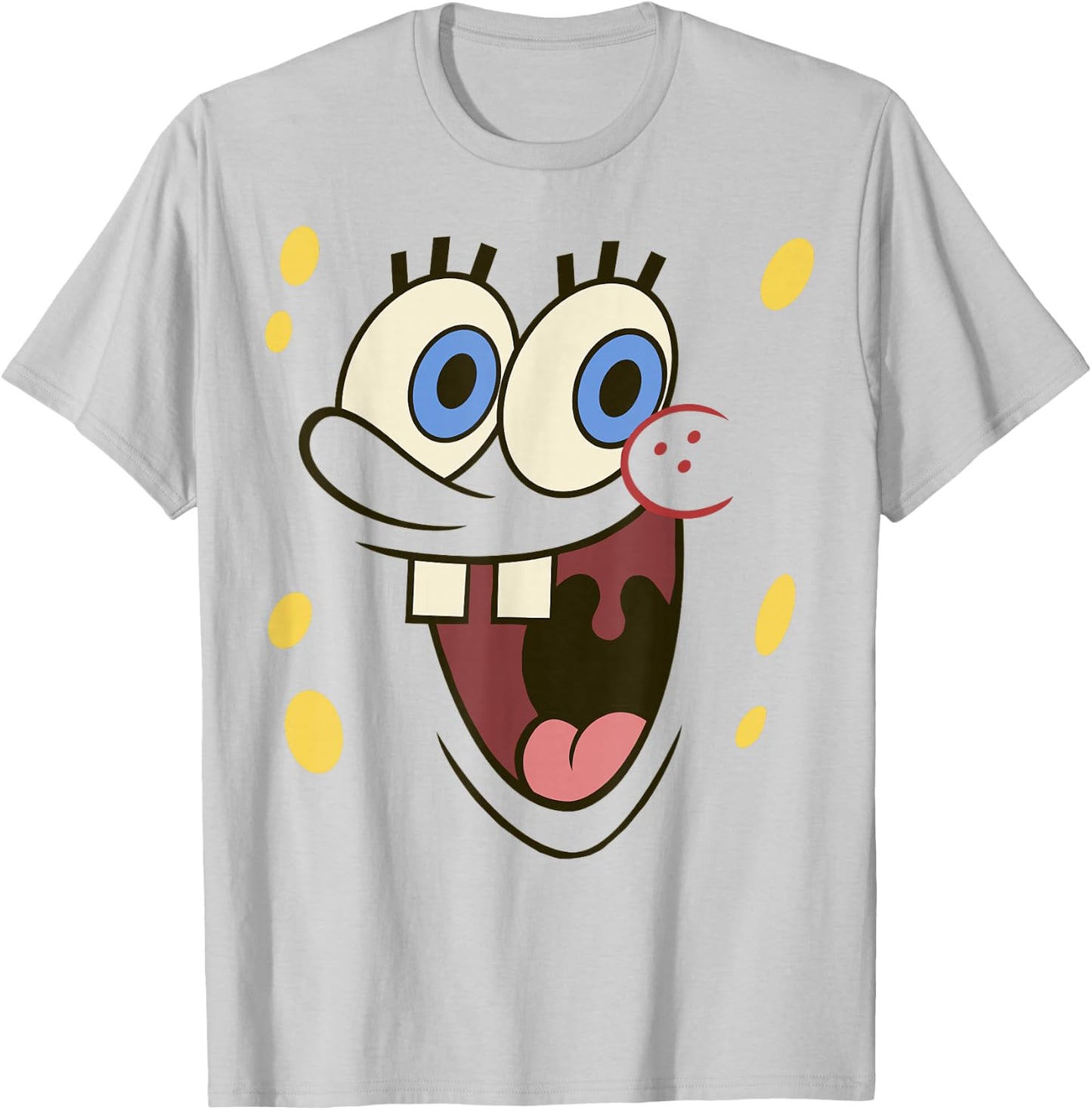 Spongebob Squarepants Excited Big Face T-Shirt - T-Shirt | Ash