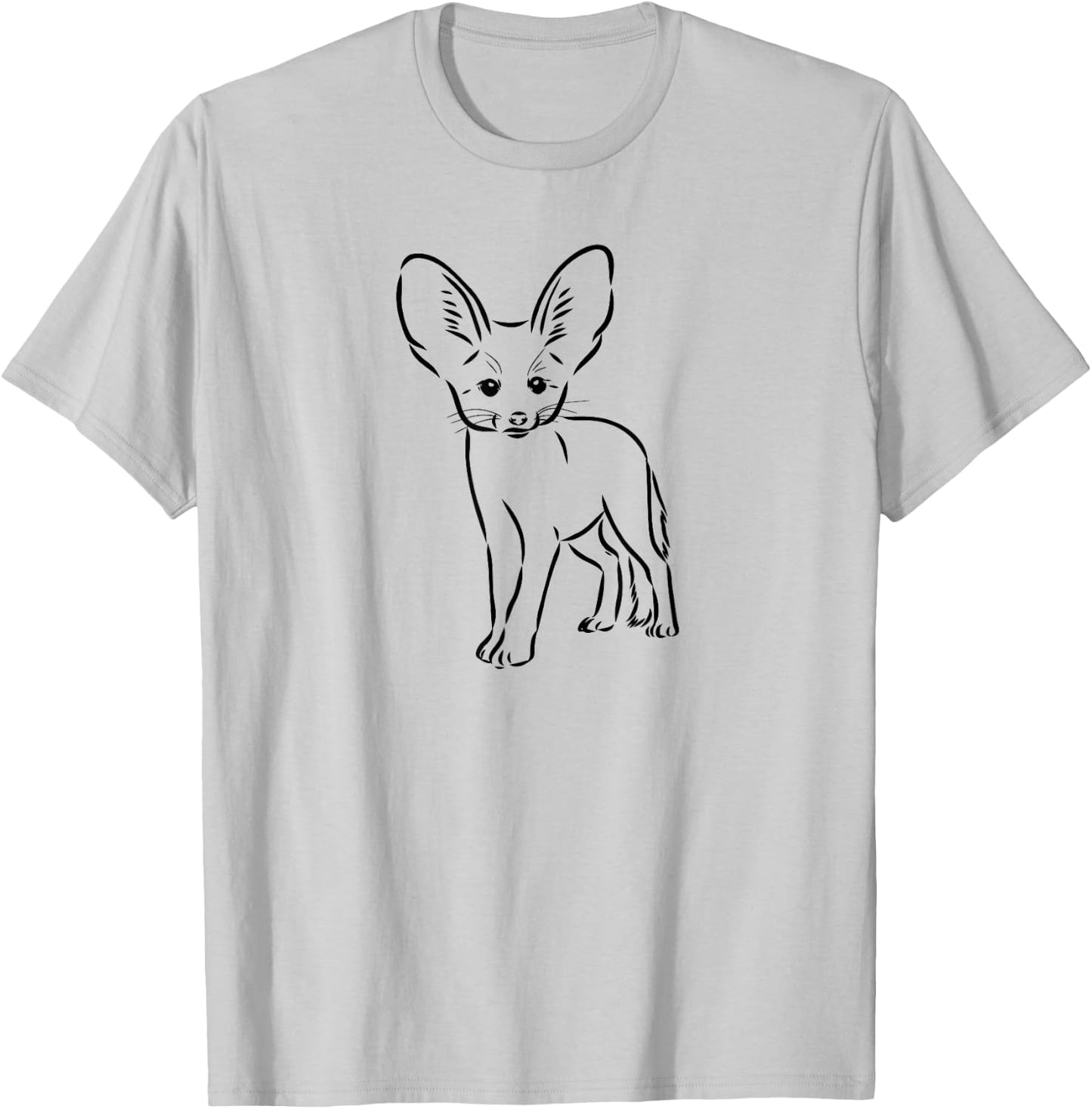 Kids Cute Animal Logo Art Lover Fennec Fox T-Shirt - T-Shirt | Ash