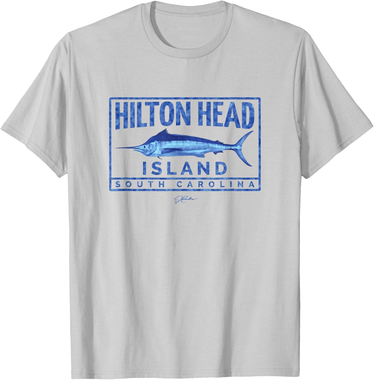 JCombs: Hilton Head Island, SC, Blue Marlin T-Shirt - T-Shirt | Ash