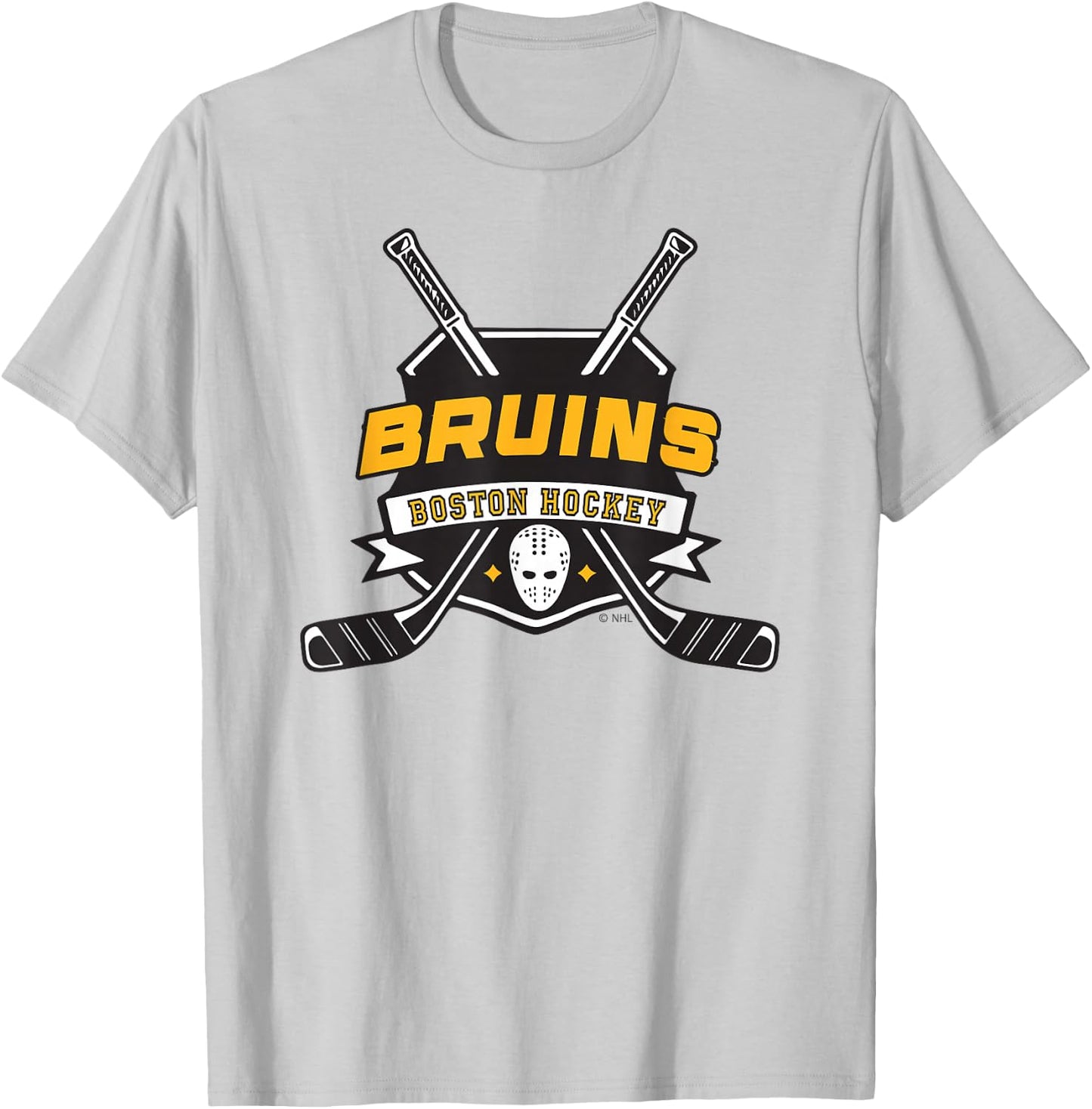 Boston Bruins Hockey Sticks Gray Officially Licensed T-Shirt - T-Shirt | Ash