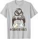 Curacao Tropical Island Vibes Messy Bun Palm Tree Sunset T-Shirt - T-Shirt | Ash