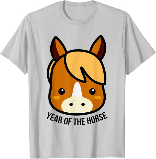 Chinese Zodiac Horoscope Kids Animal Year of the Horse T-Shirt - T-Shirt | Ash