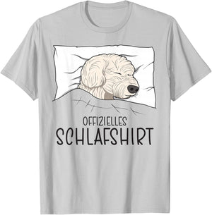 Offizielles Schlafshirt Hund, Schlafanzug Nachthemd Malteser T-Shirt - T-Shirt | Ash