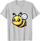 Joyful Cartoon Bee Cute Adorable Yellow Black T-Shirt - T-Shirt | Ash