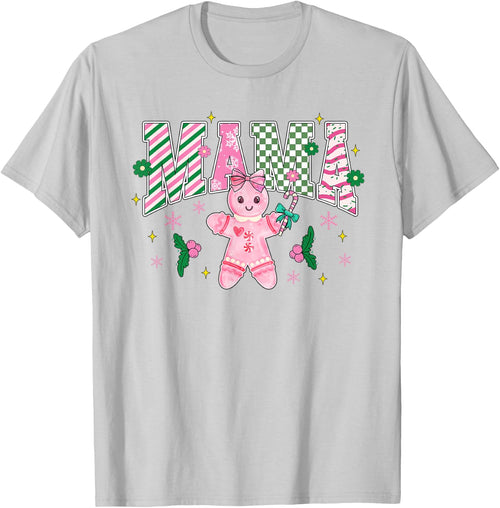 Women Girly Pink Christmas Mama Gingerbread Coquette