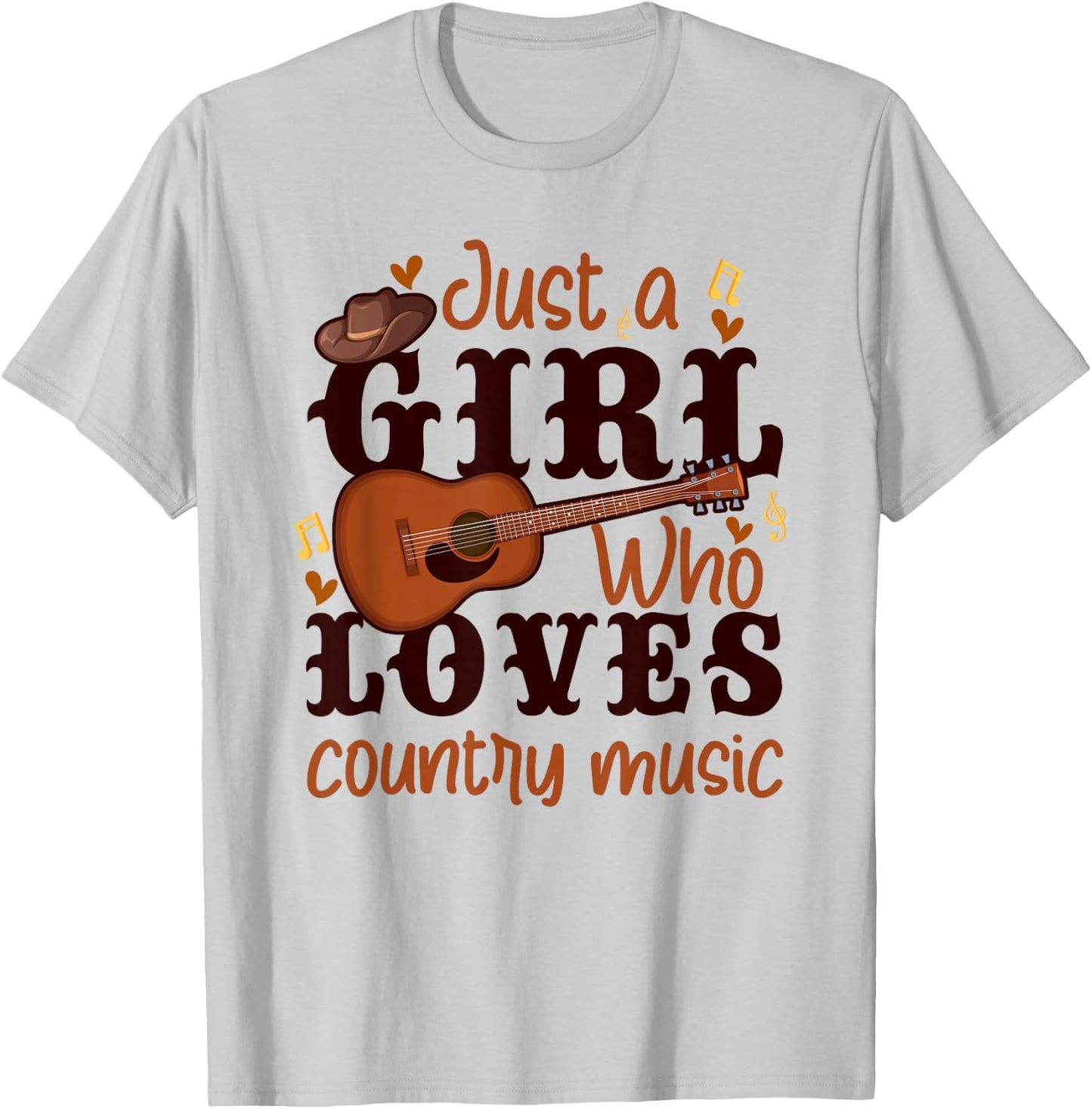 Just A Girl Who Loves Country Music T-Shirt - T-Shirt | Ash