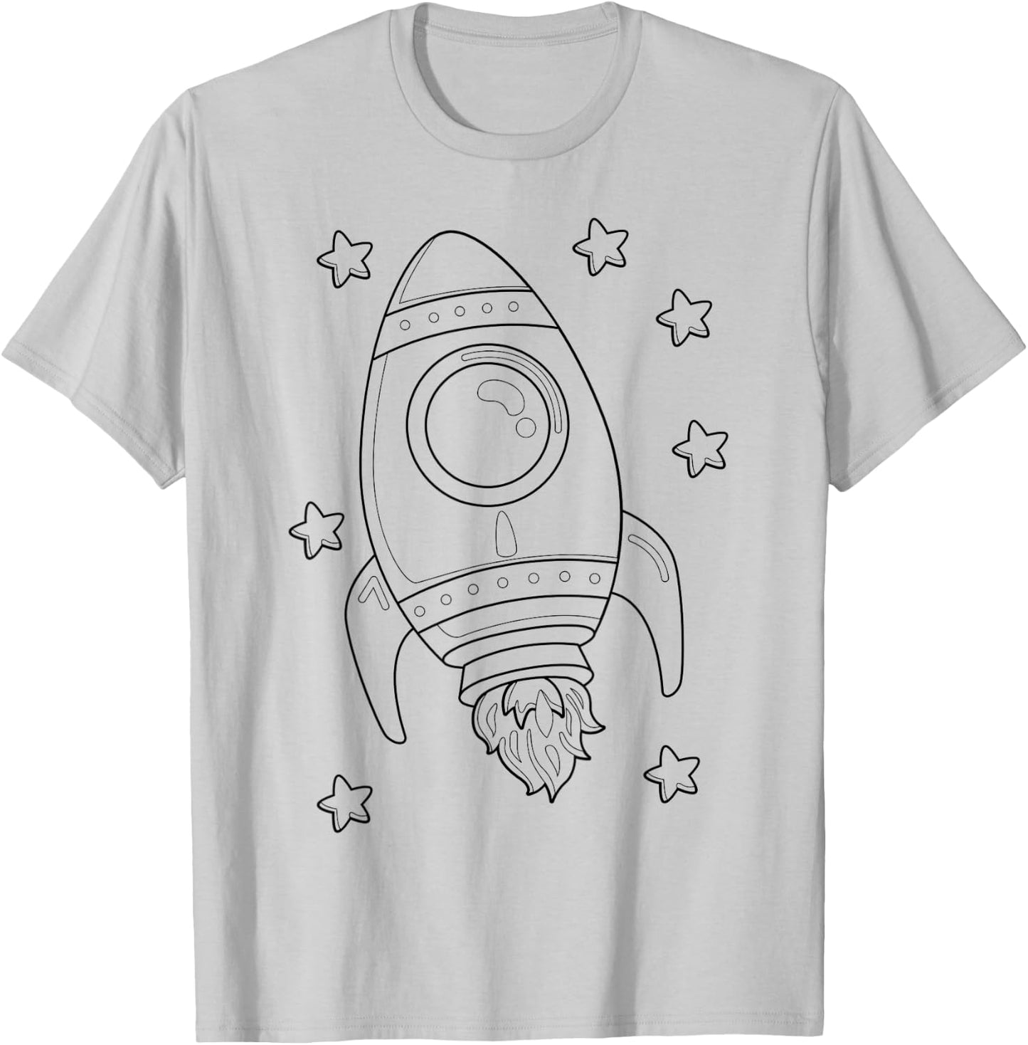 Weltraum Rakete Astronaut Kosmos Mandala zum ausmalen T-Shirt - T-Shirt | Ash