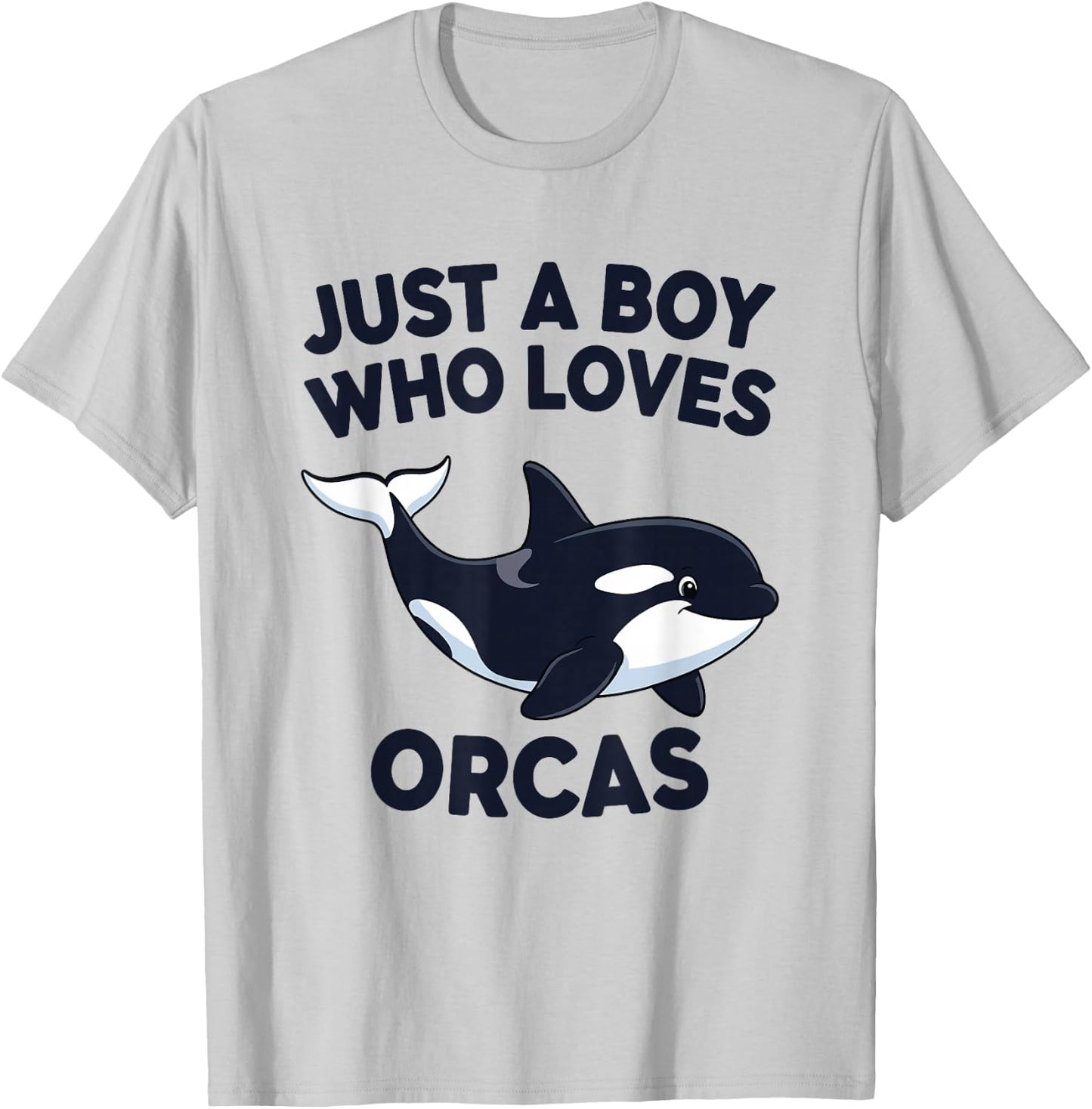 Just A Boy Who Loves Orcas T-Shirt - T-Shirt | Ash