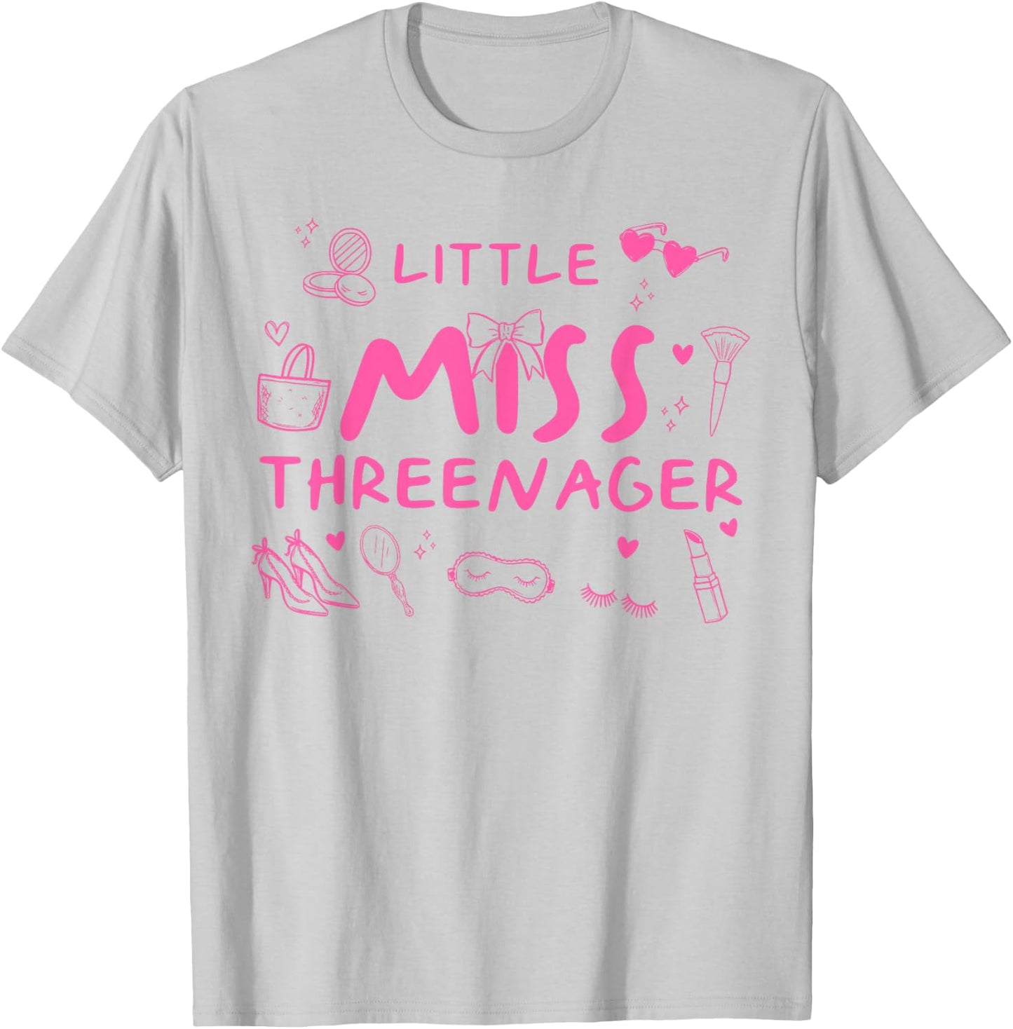 Little Miss Threenager 3rd Birthday Girl Outfit Cute Pink T-Shirt - T-Shirt | Ash
