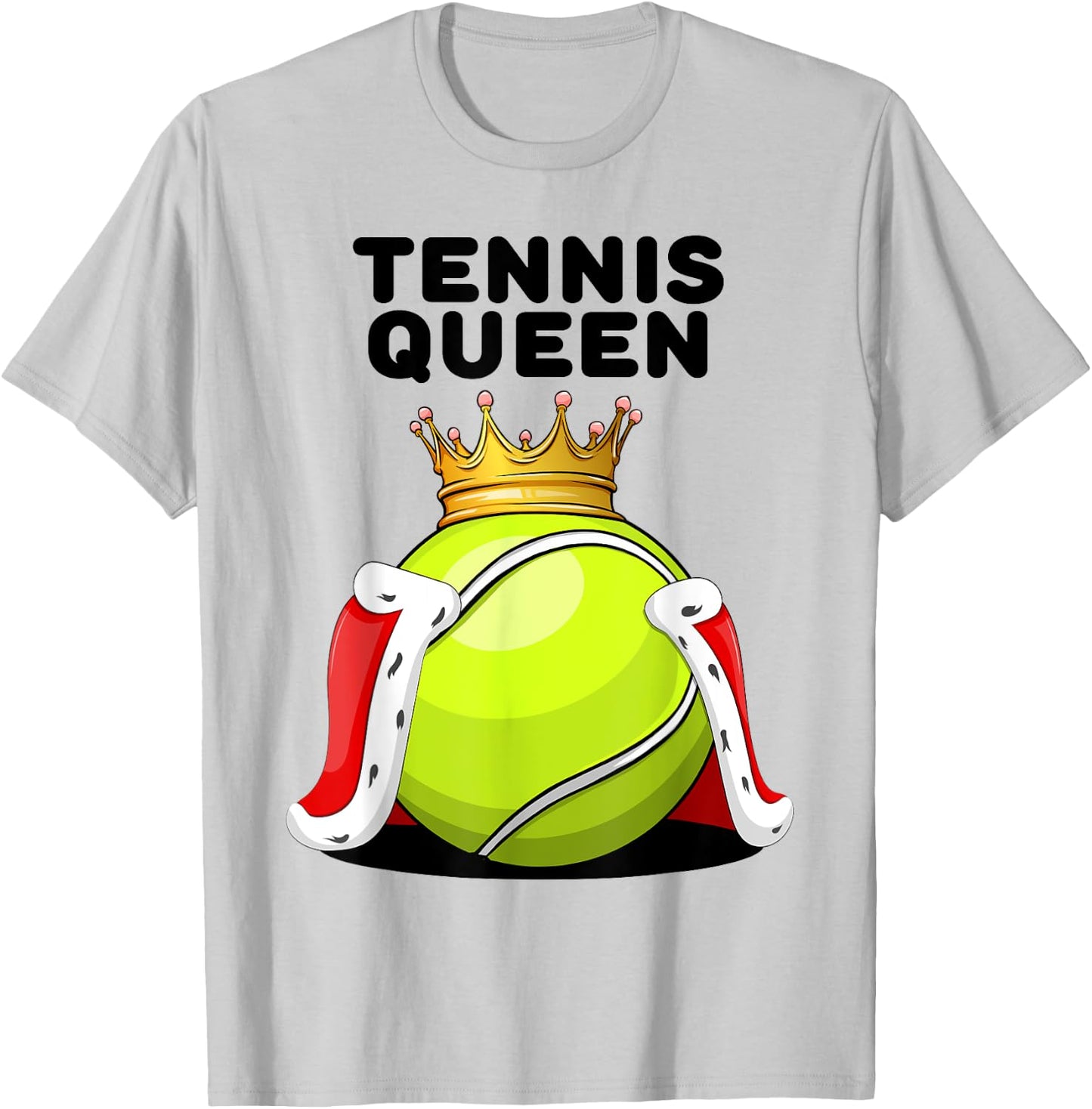 Tennis Queen Women's Tennis Player Shirt for Girls , White T-Shirt - T-Shirt | Ash