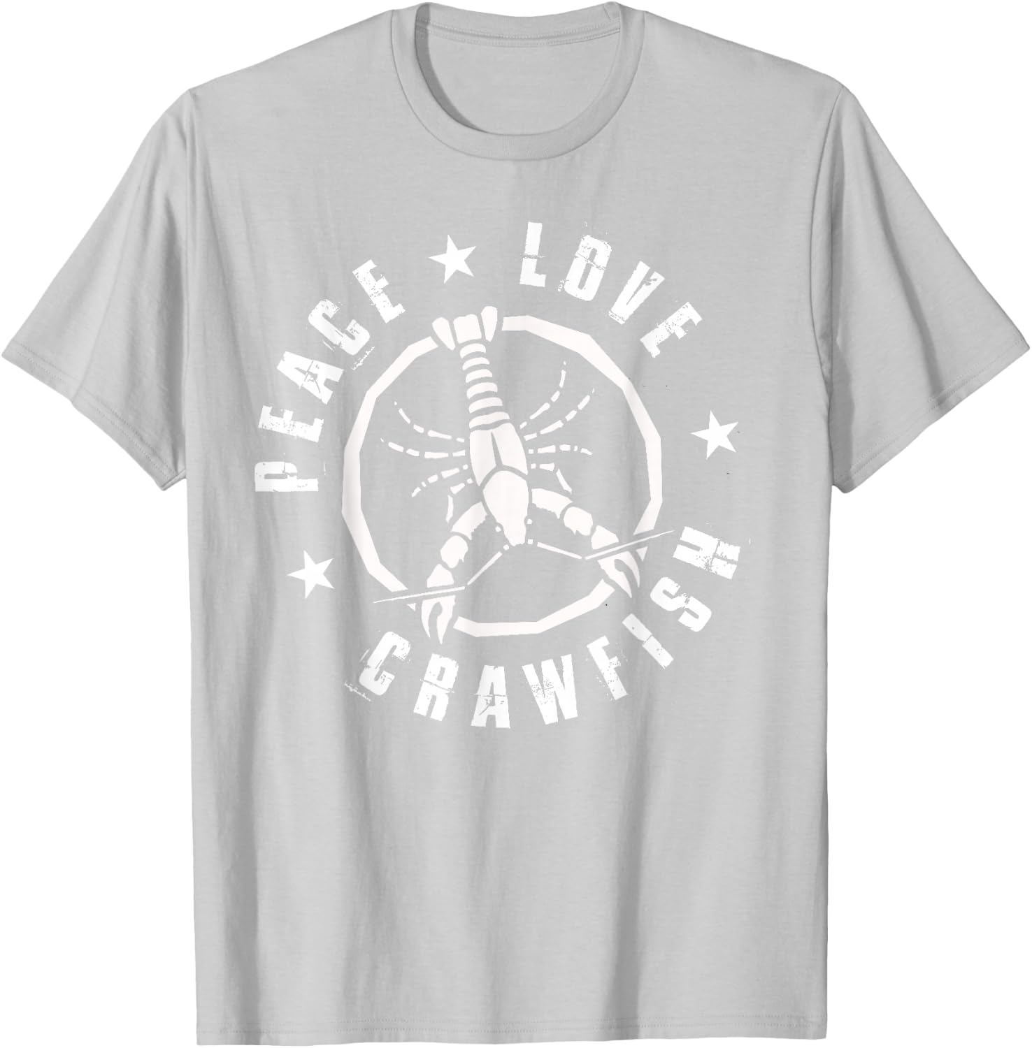 Funny Crawfish Boil Peace Love Crayfish Cajun Men T-Shirt - T-Shirt | Ash