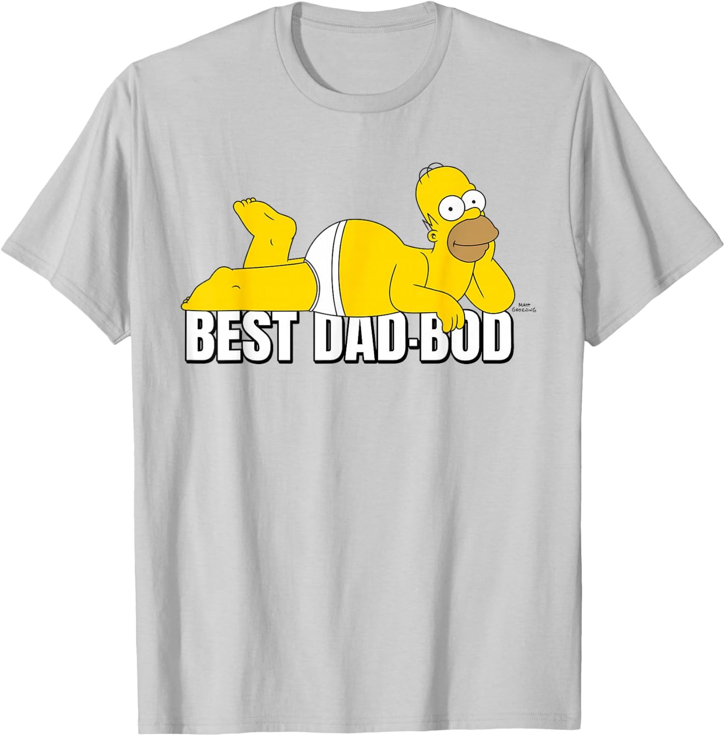 The Simpsons Father's Day Best Dad-BOD Homer Laying Down T-Shirt - T-Shirt | Ash