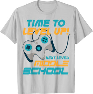 Time to Level Up Middle School 5th Grade Graduation Student T-Shirt - T-Shirt | Ash