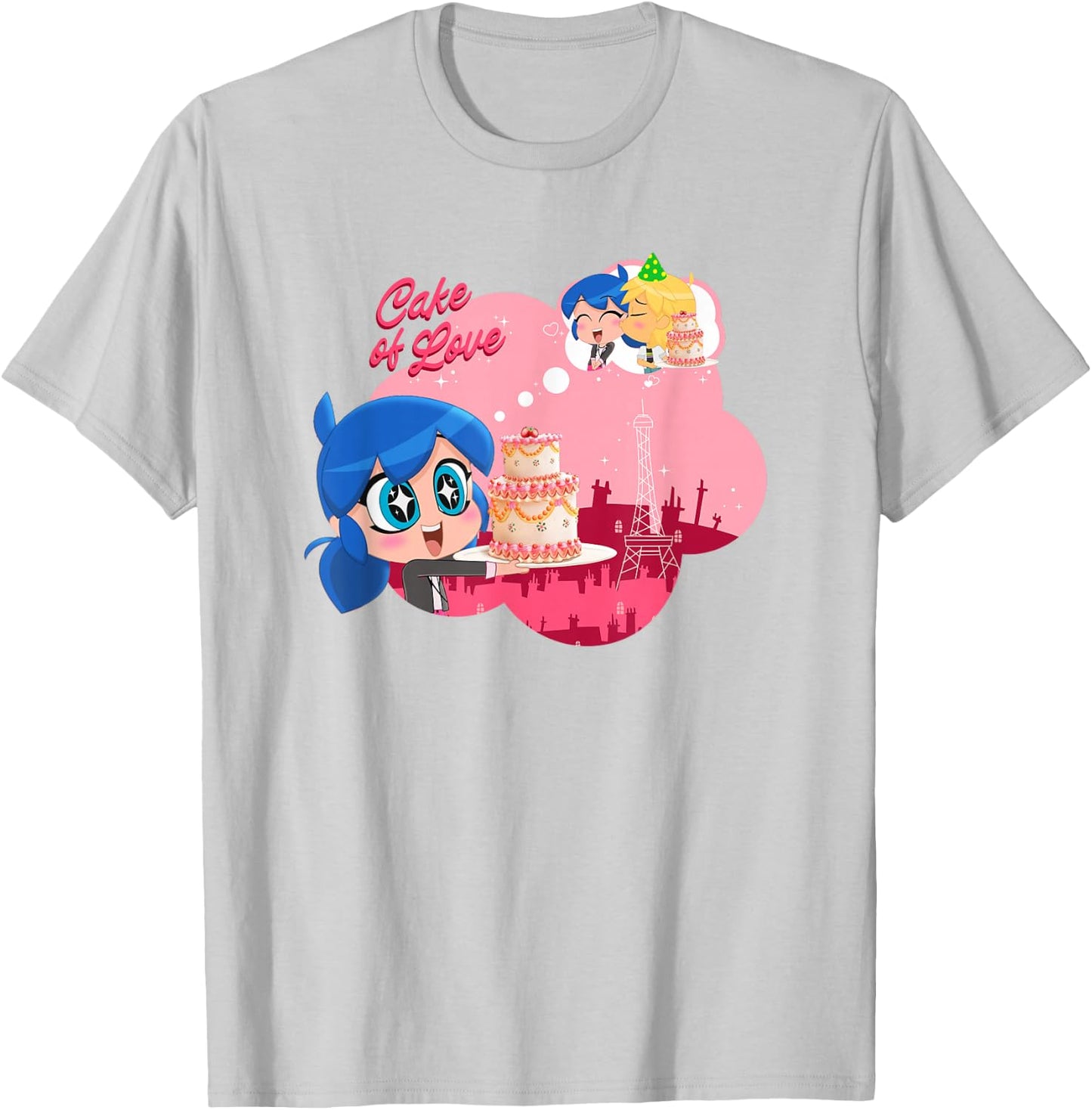 Miraculous Ladybug Chibi Cake of Love T-Shirt - T-Shirt | Ash