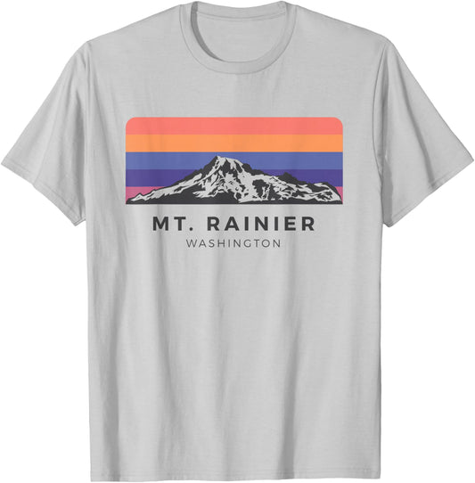 Vintage Mt Rainier - Sunrise Edition T-Shirt - T-Shirt | Ash
