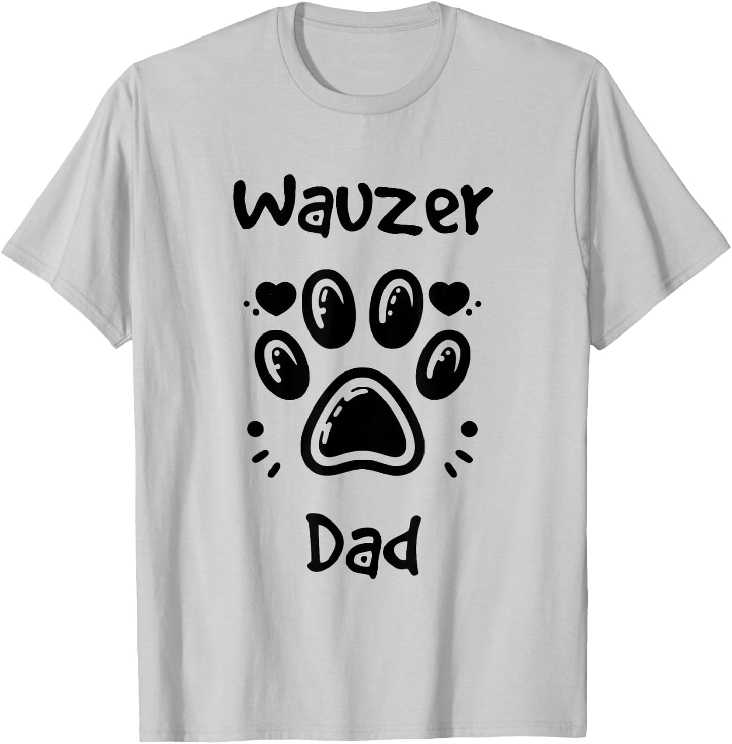 Wauzer Dad Miniature Schnauzer Westie Mix Dog Owner T-Shirt - T-Shirt | Ash