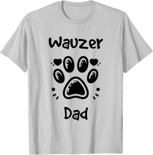 Wauzer Dad Miniature Schnauzer Westie Mix Dog Owner T-Shirt - T-Shirt | Ash