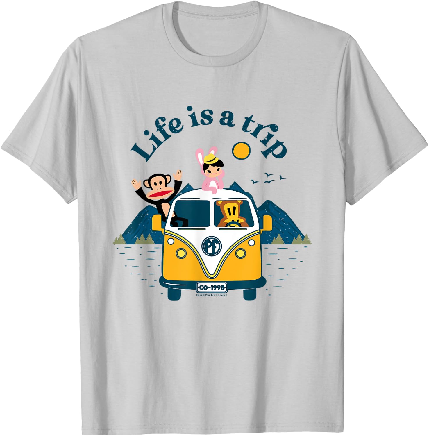 Paul Frank Julius & Co Life Is A Trip Camper T-Shirt - T-Shirt | Ash
