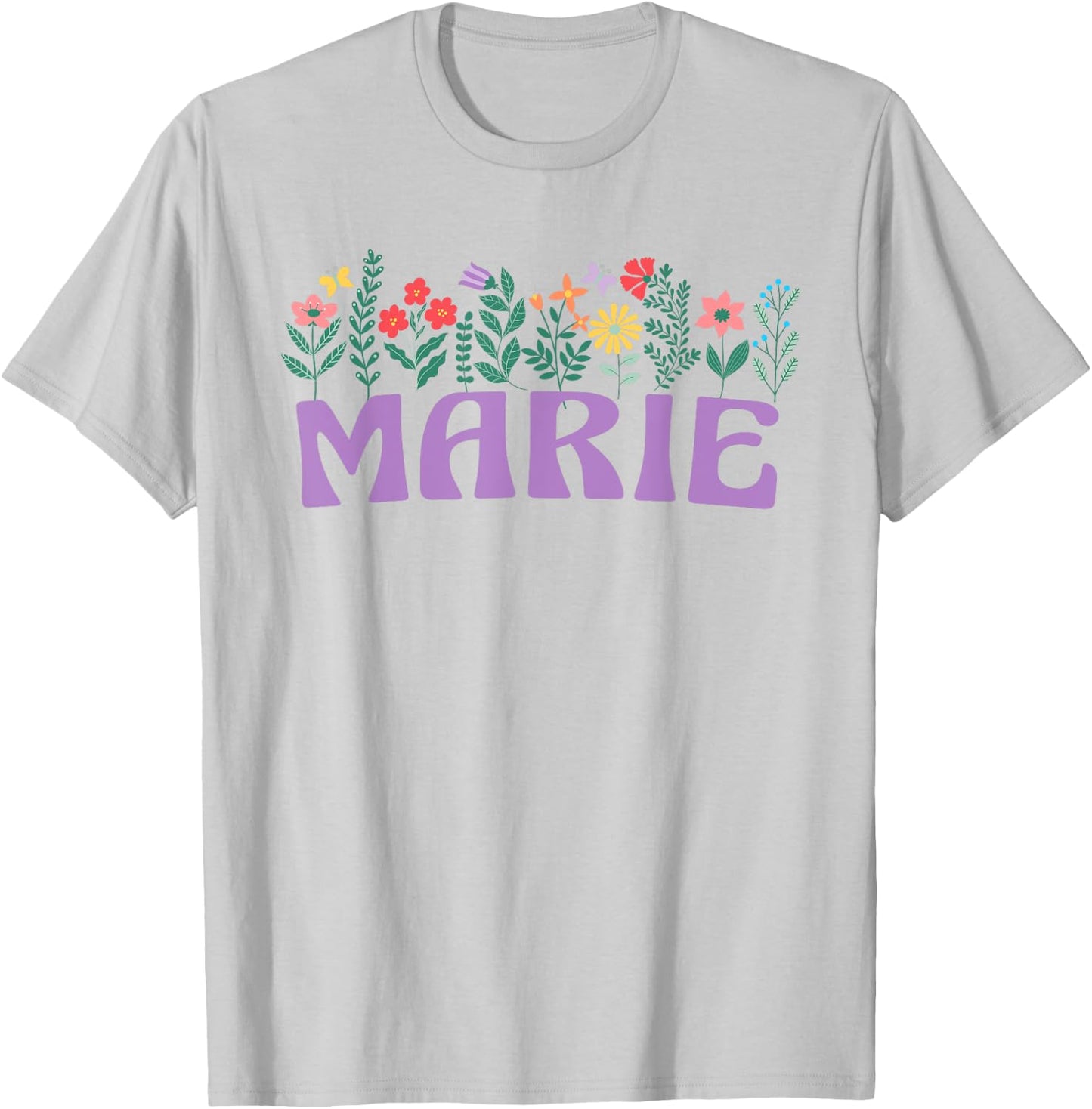 Wildflower Women's Floral Marie First Name Mother's Day T-Shirt - T-Shirt | Ash