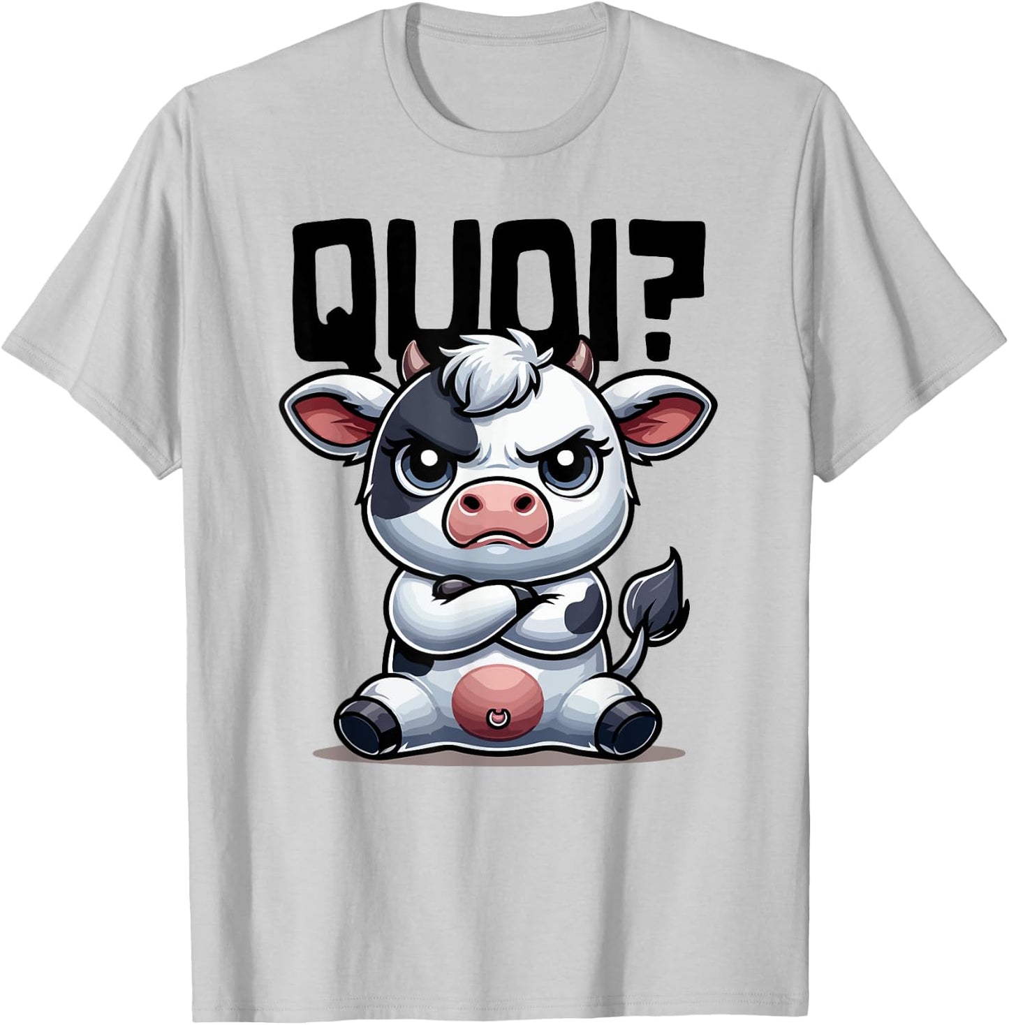 What Shirt Cow Woman Girl Boy Idea Humour Cow , white, S T-Shirt - T-Shirt | Ash