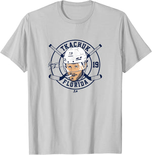 Matthew Tkachuk: Floating Head 2.0 - Florida Hockey T-Shirt - T-Shirt | Ash