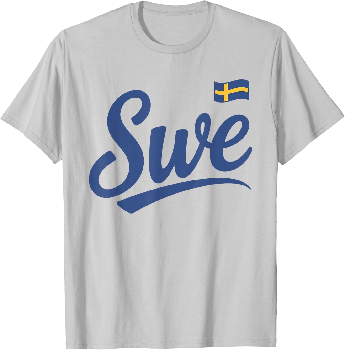 Sweden Vintage Script Fan T-Shirt - T-Shirt | Ash