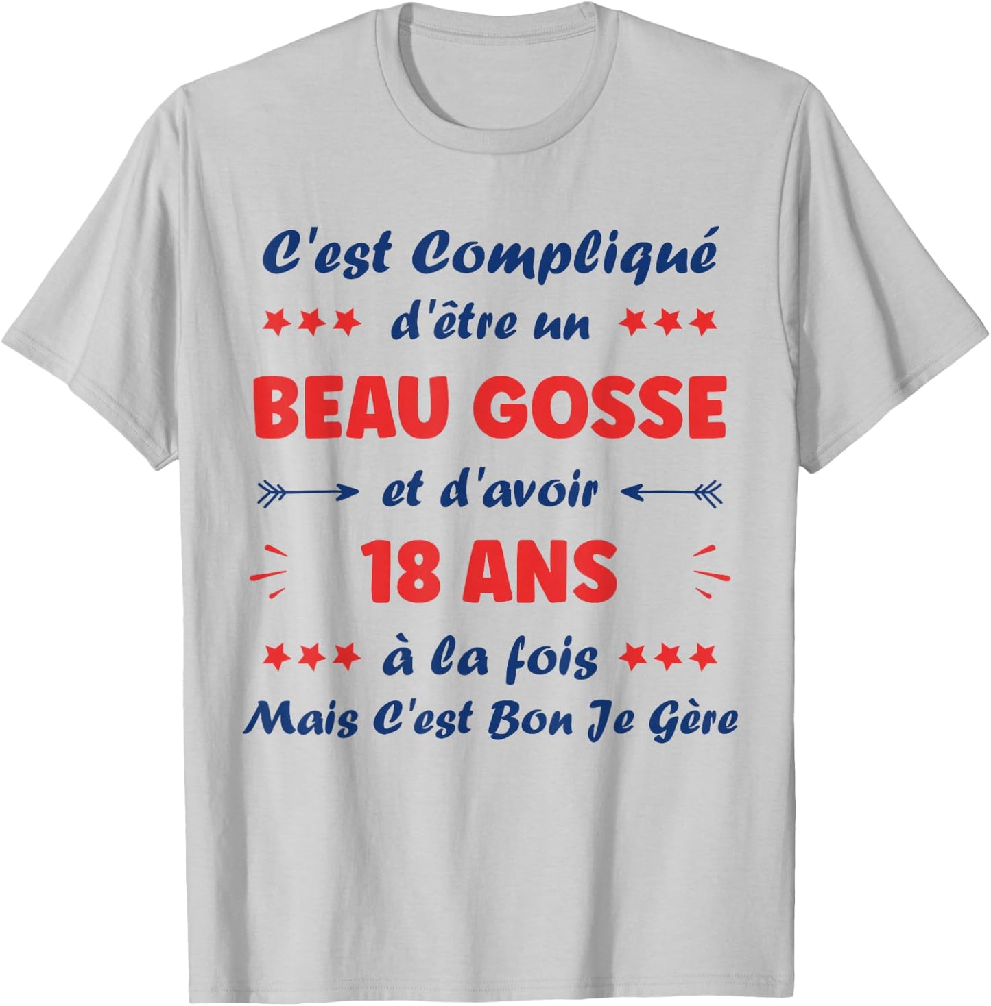 Beau Gosse 18 Years Teen Funny Man Birthday 18 Years , white, S T-Shirt - T-Shirt | Ash