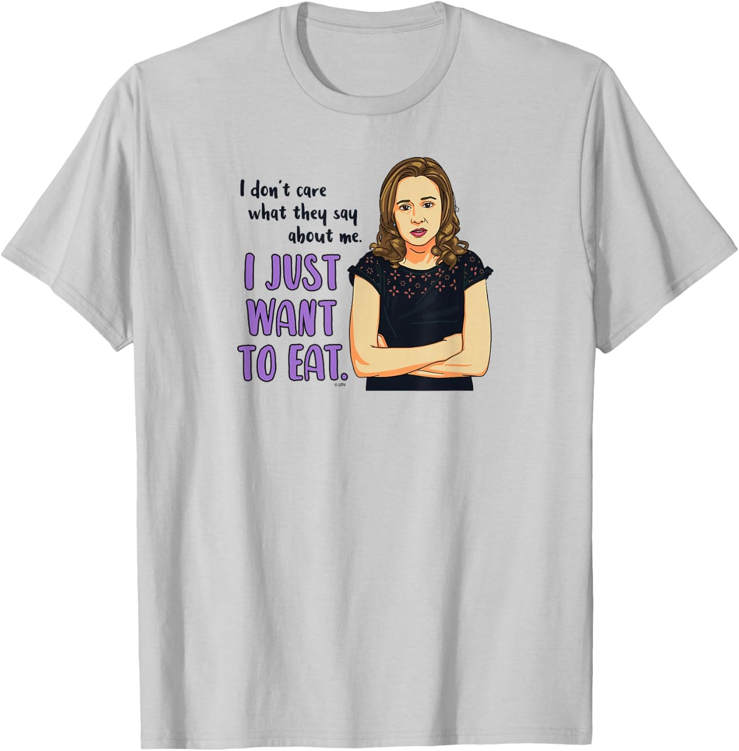 The Office Pam I Just Want To Eat T-Shirt - T-Shirt | Ash