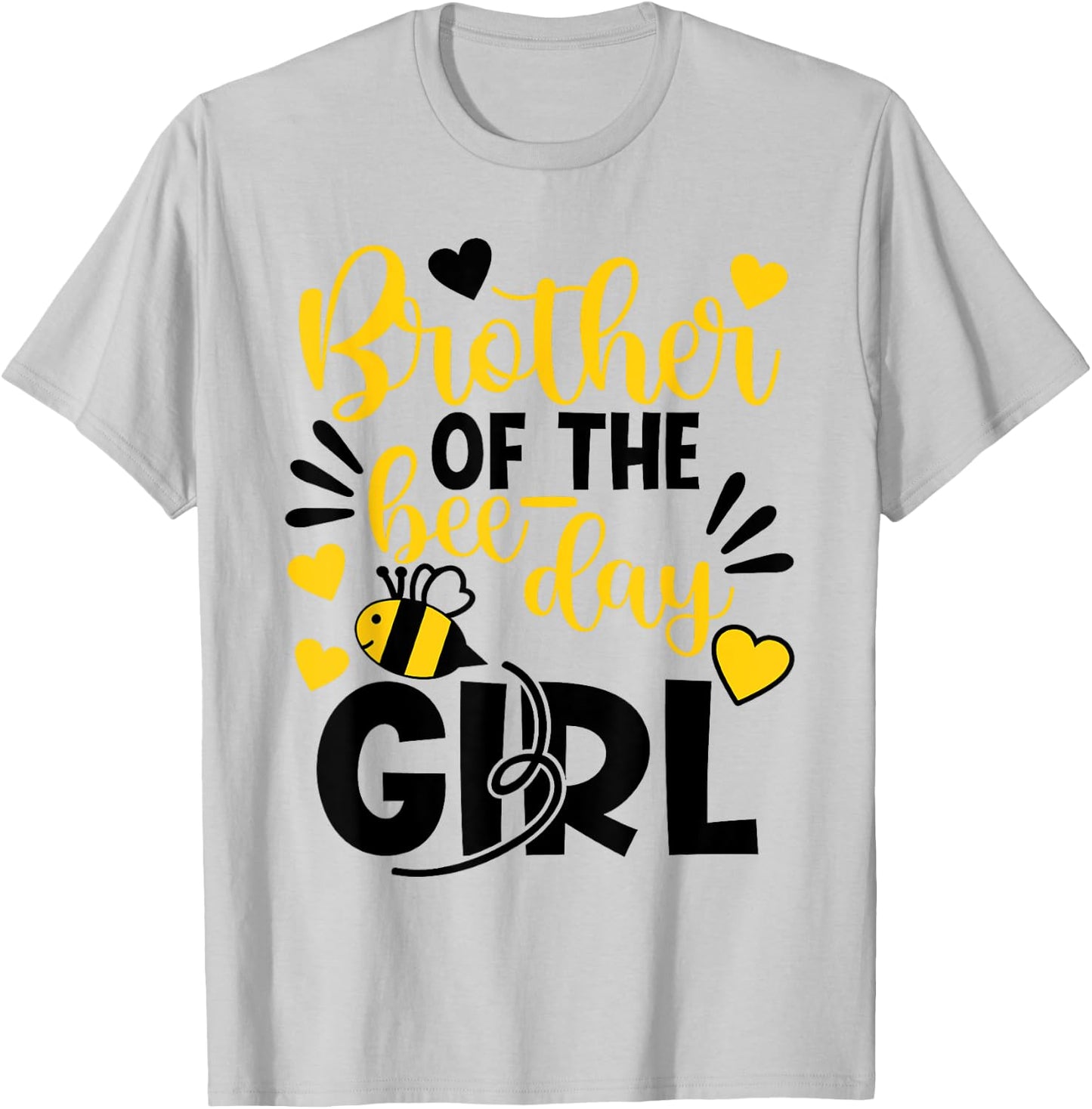 Brother Of The Bee Day Girl Hive Party Matching Birthday T-Shirt - T-Shirt | Ash