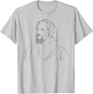 Sketch of the portrait of Big Lebowski The Dude , white, S T-Shirt - T-Shirt | Ash