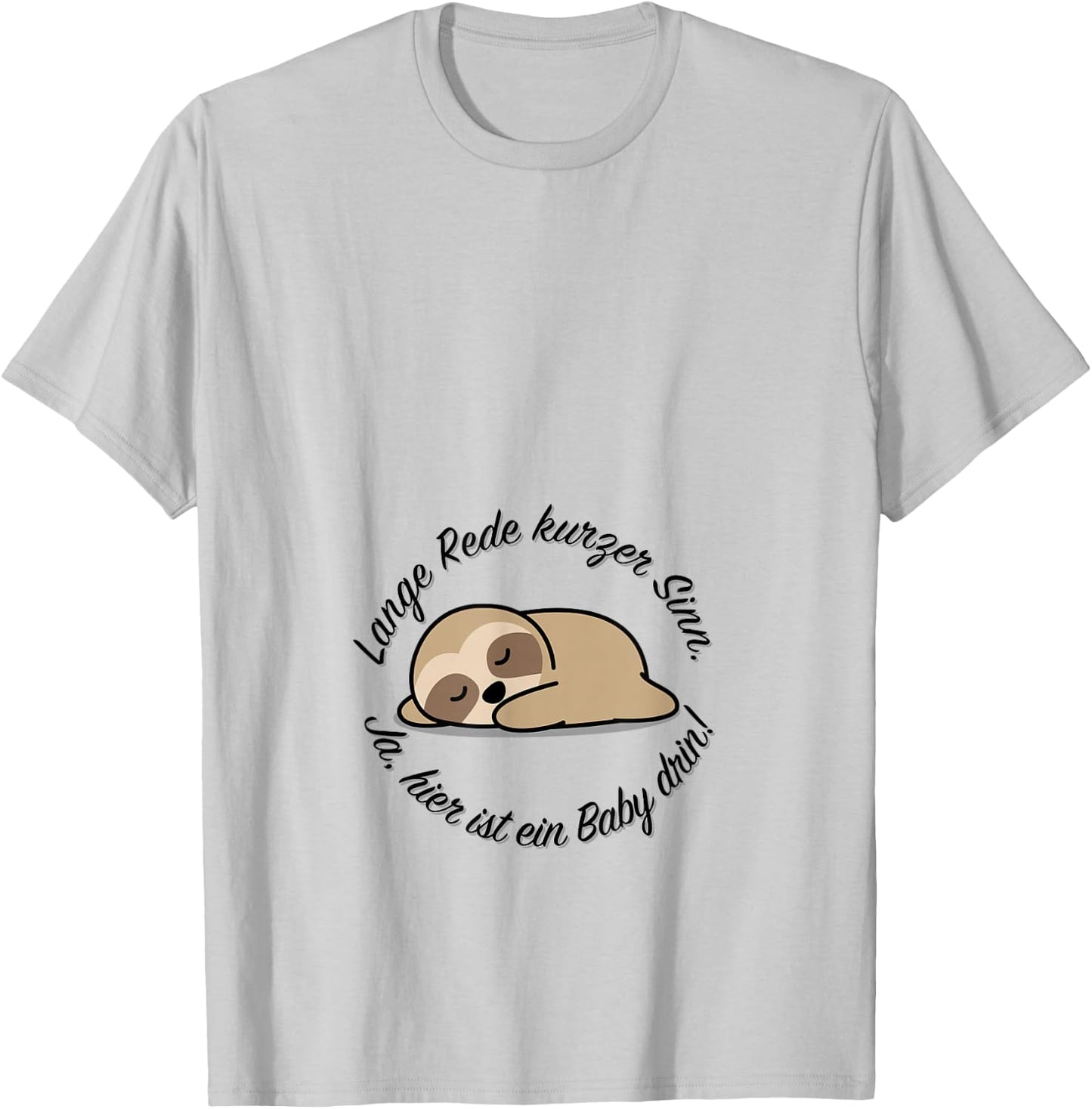 Hier Ist EIN Baby Drin | Faultier Schwangerschaft Verkünden T-Shirt - T-Shirt | Ash
