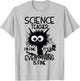 Science Teacher Appreciation Merch -Adults, -Youth Grey Classic Fit Modern Science Theme Cartoon T-Shirt - T-Shirt | Ash