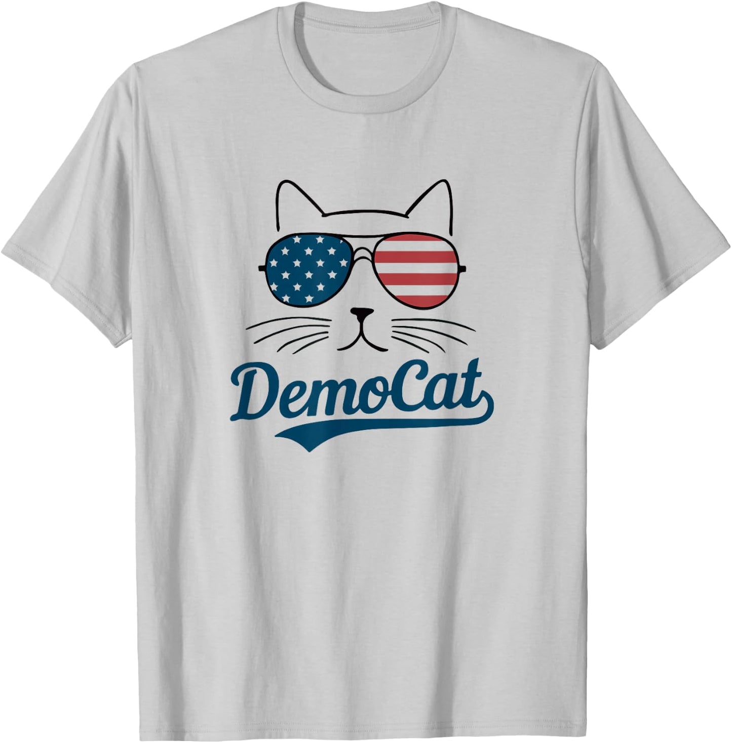 Democat Funny Democrat Cat T-Shirt - T-Shirt | Ash