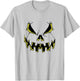Scary Pumpkin Face Halloween Party Costume Jack O Lantern T-Shirt - T-Shirt | Ash