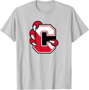 SUNY Cortland Red Dragons C Claw Logo T-Shirt - T-Shirt | Ash