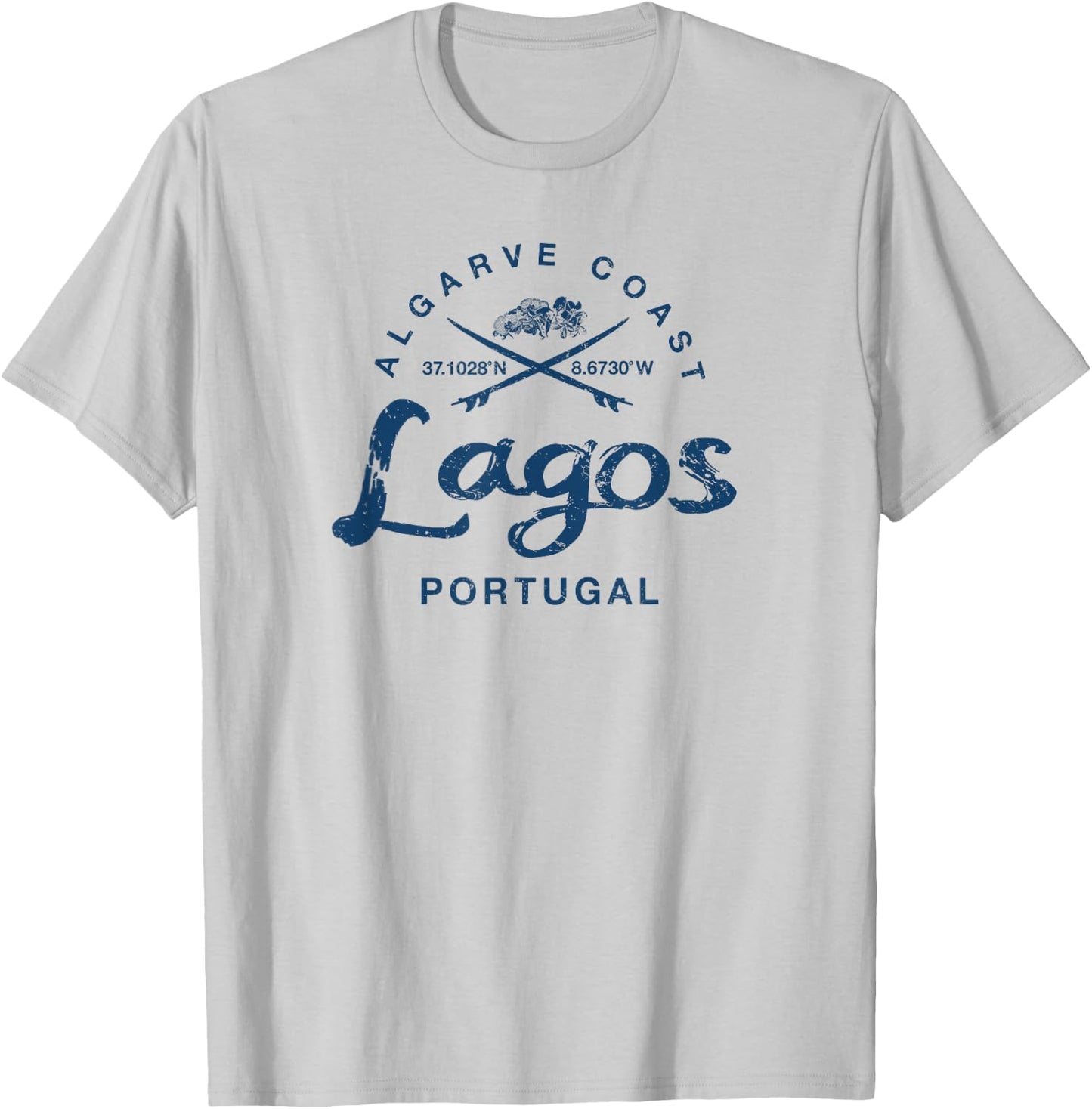 Portugal Lagos Surfing Vintage T-Shirt - T-Shirt | Ash