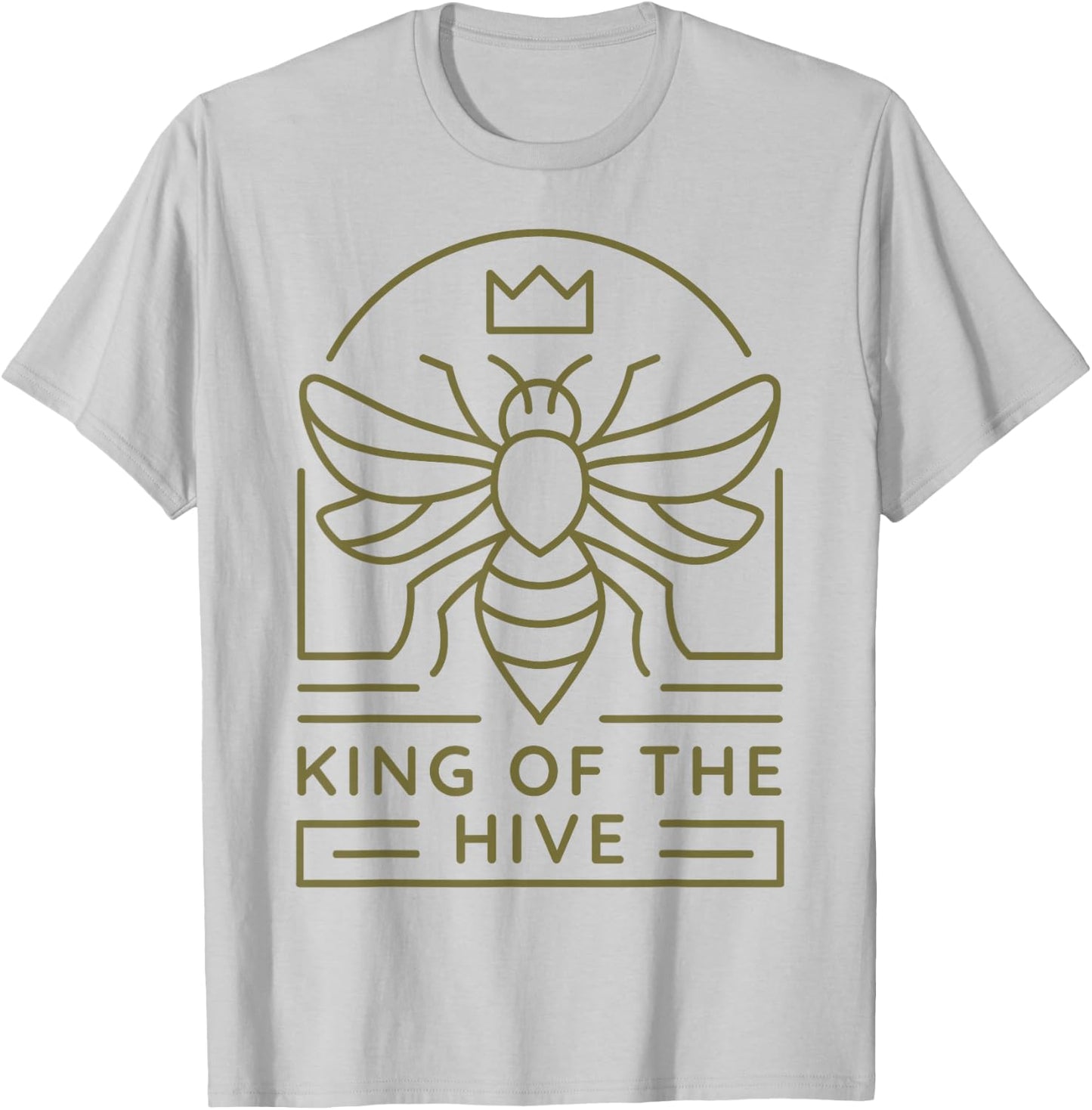 King Of The Hive Shirt Men Bee Lover Husband Beekeeper T-Shirt - T-Shirt | Ash