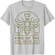 King Of The Hive Shirt Men Bee Lover Husband Beekeeper T-Shirt - T-Shirt | Ash
