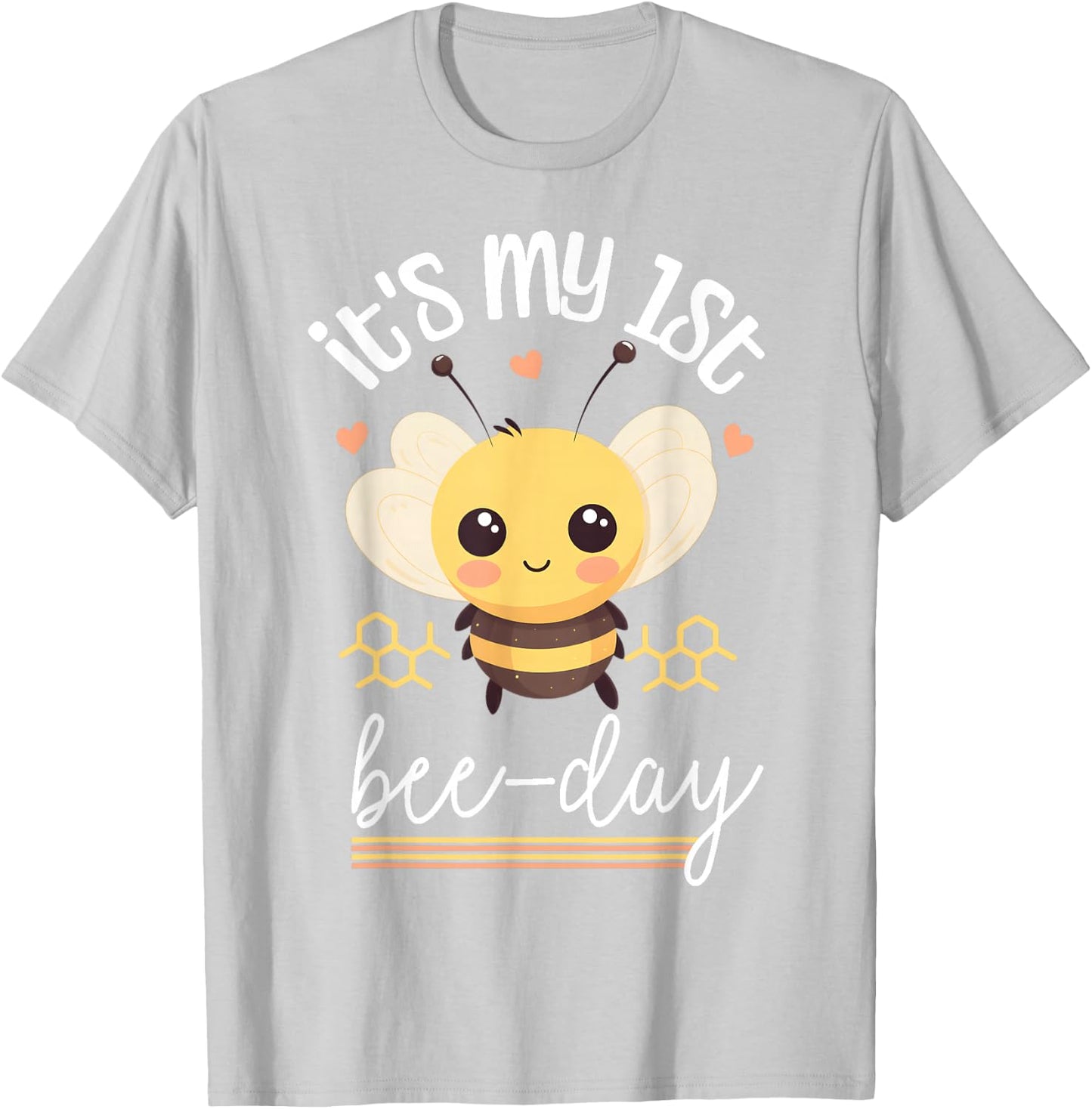 1. Geburtstag Biene, 1. Bienentag, erste Geburtstagsparty Mädchen T-Shirt - T-Shirt | Ash