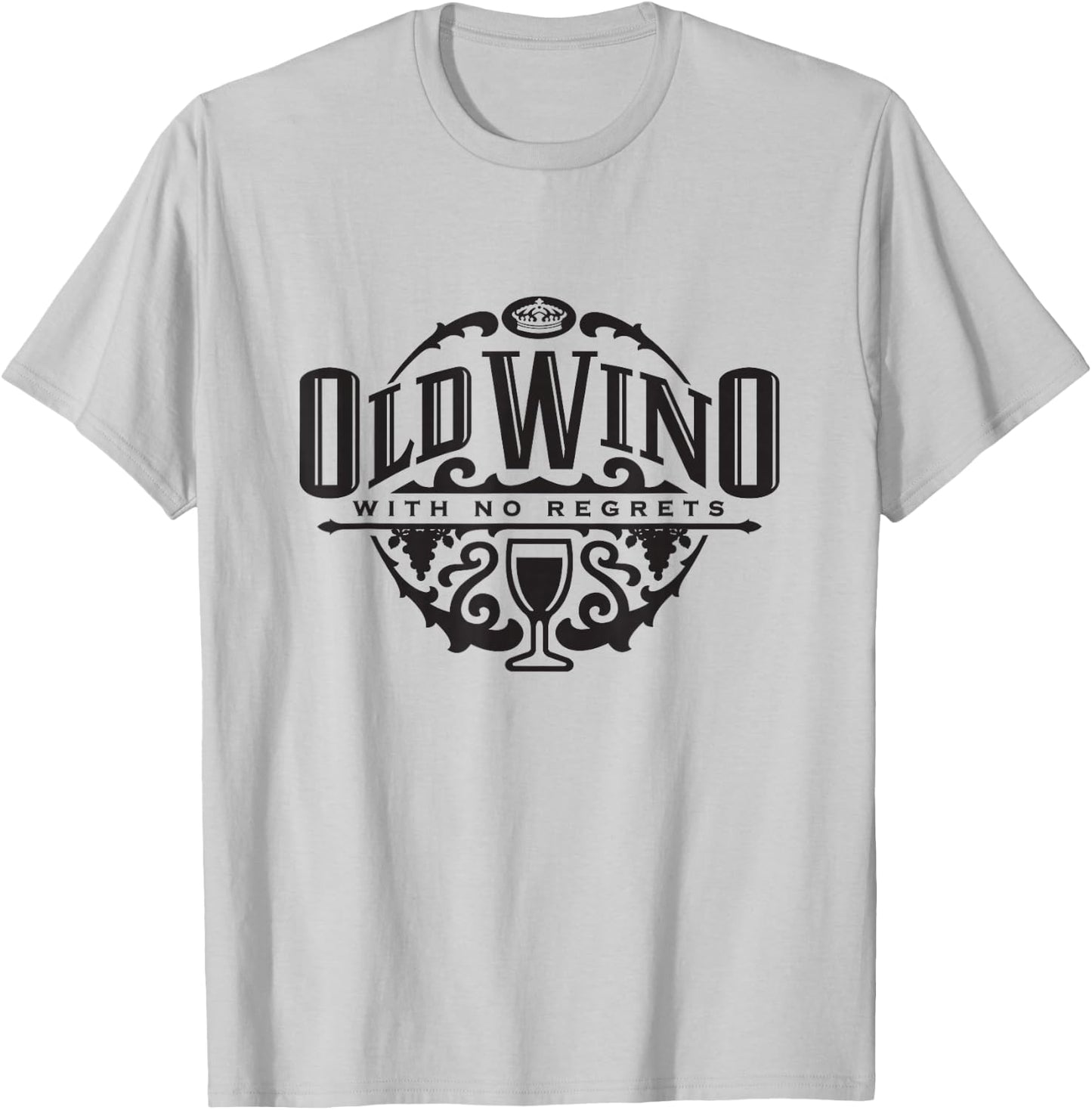 Wine Humor Drinking - Old Wino No Regrets T Shirt T-Shirt - T-Shirt | Ash