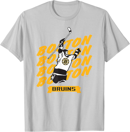 Boston Bruins Graffiti Gray Officially Licensed T-Shirt - T-Shirt | Ash