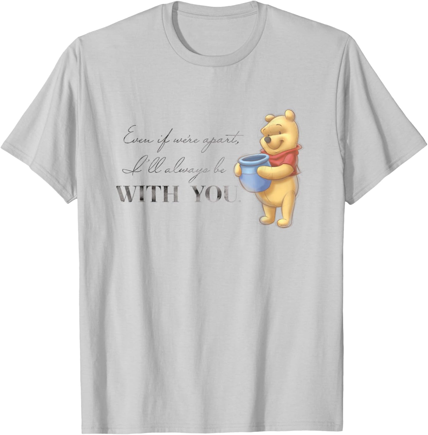 Disney 100 Anniversary Winnie the Pooh D100 Quote With You T-Shirt - T-Shirt | Ash