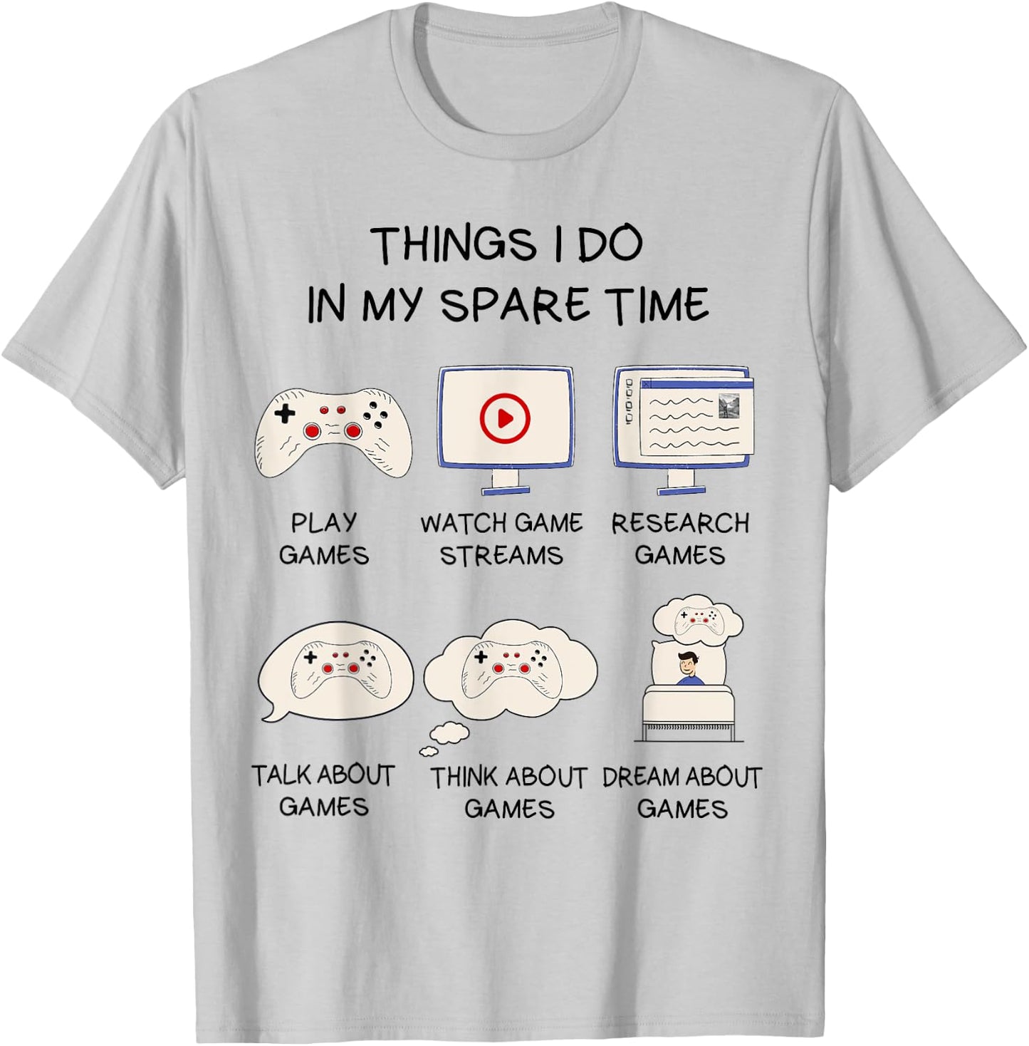 Funny Gaming Shirt For Teen Boys Men In My Spare Time Gamer T-Shirt - T-Shirt | Ash