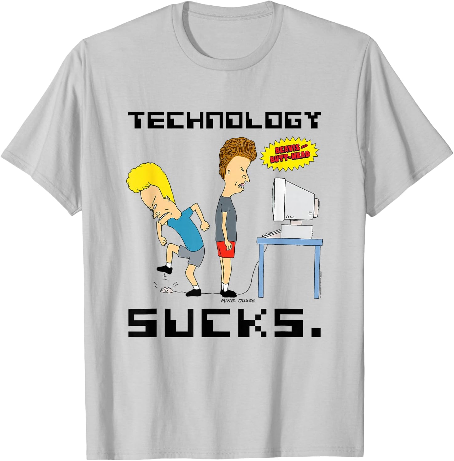 Beavis and Butt-Head Technology is Scheiße , gray, s T-Shirt - T-Shirt | Ash
