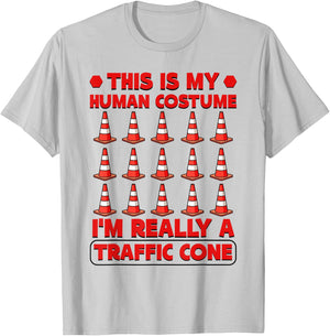Funny Halloween Costume I'm Really A Traffic Cone T-Shirt - T-Shirt | Ash