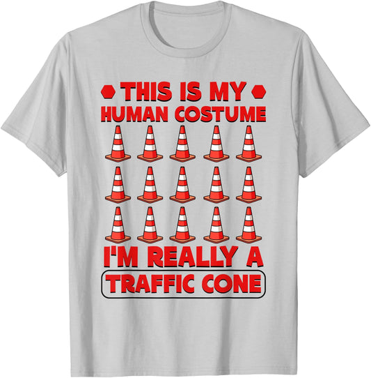 Funny Halloween Costume I'm Really A Traffic Cone T-Shirt - T-Shirt | Ash