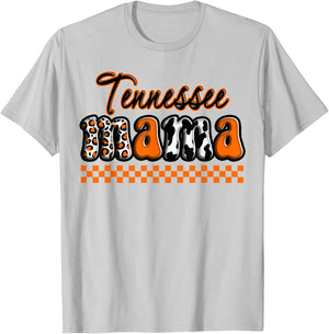 Tennessee Mama Mom Mommy Retro Checker Cheetah Country T-Shirt - T-Shirt | Ash